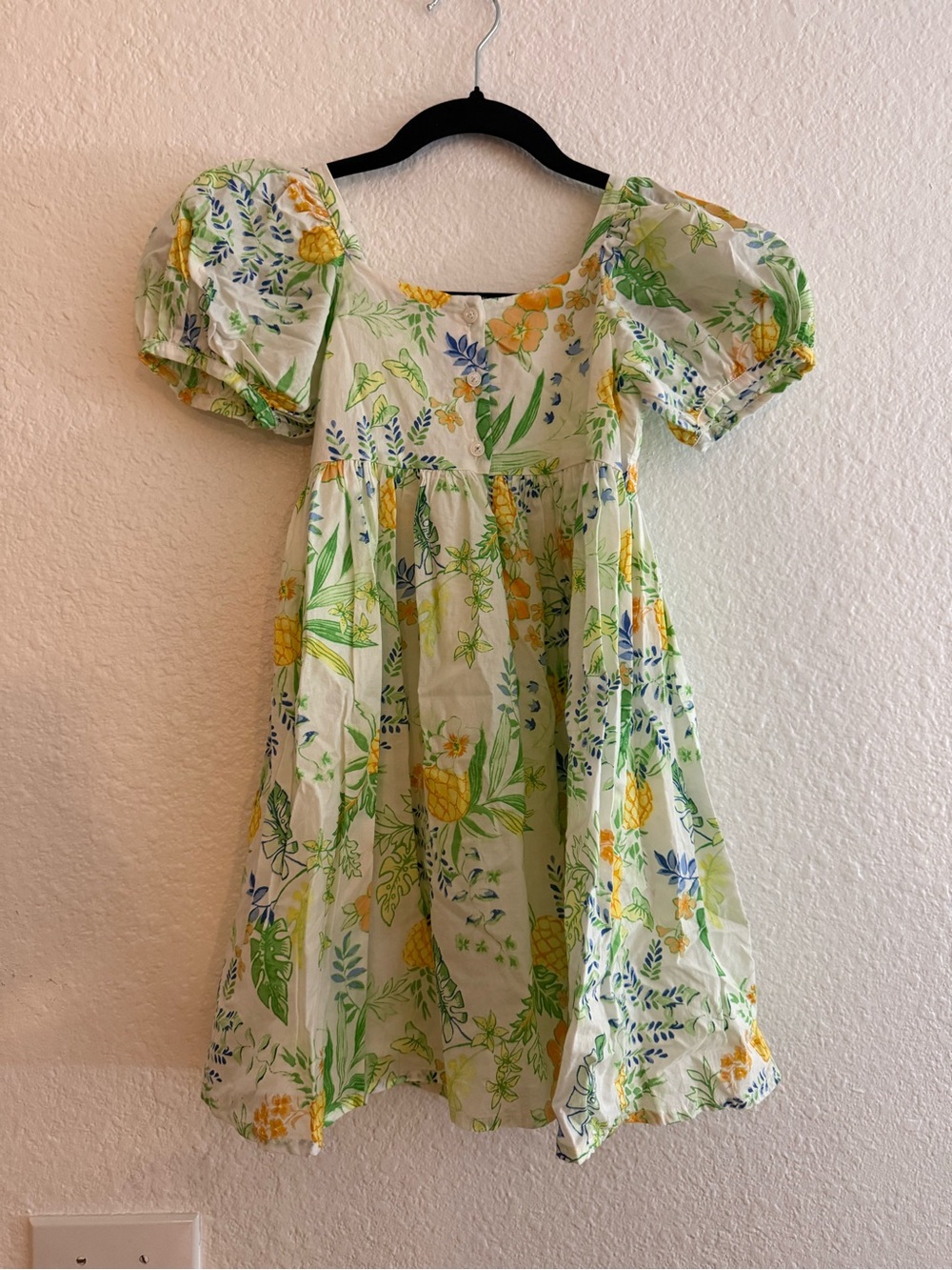 Janie and Jack Cotton Pineapple Floral Dress Size 7 - Picture 4 of 4
